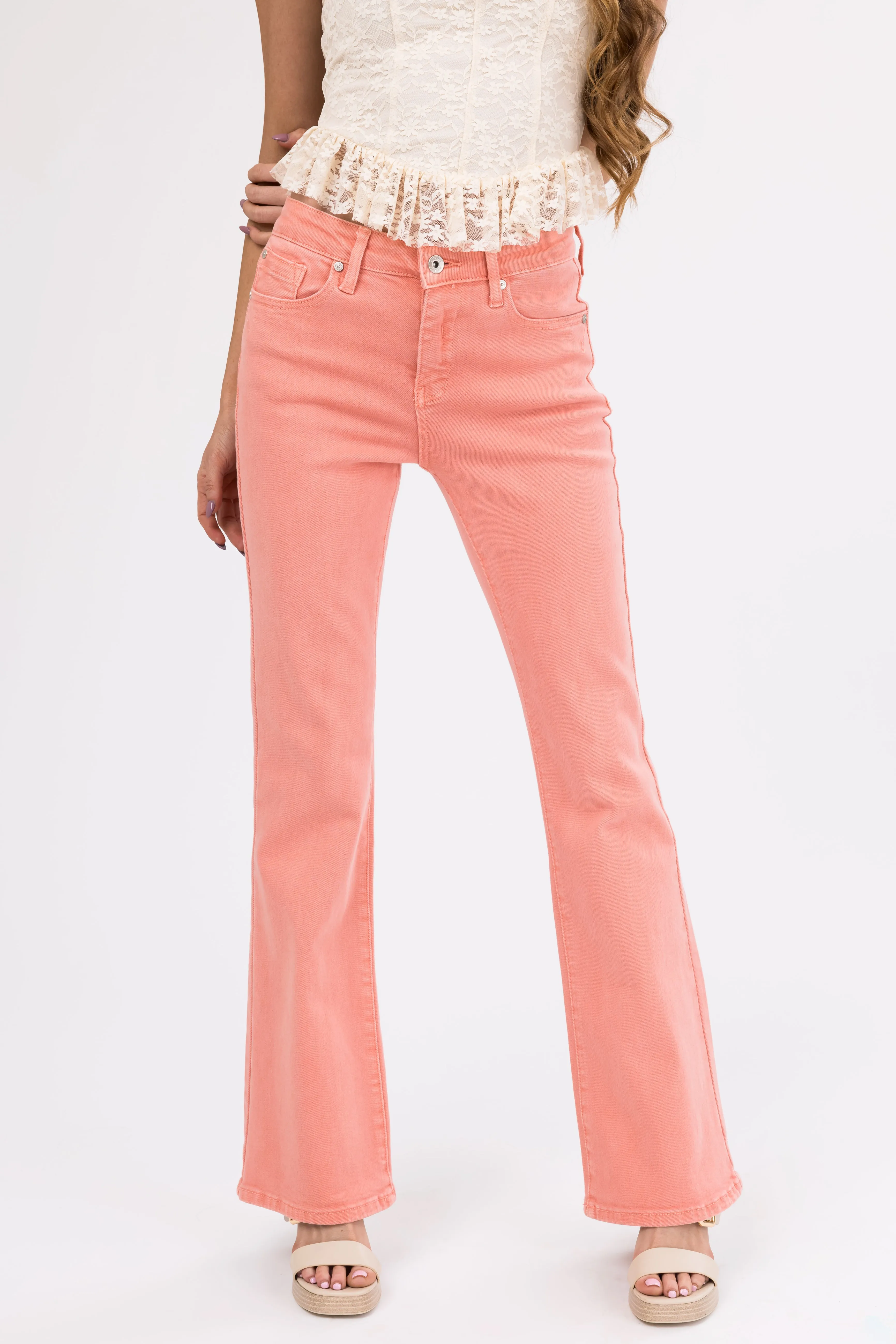 Special A Salmon Slim Bootcut Jeans sold by Lime Lush