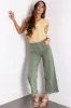 Risen Olive Tummy Control Cropped Wide Jeans sold by Lime Lush