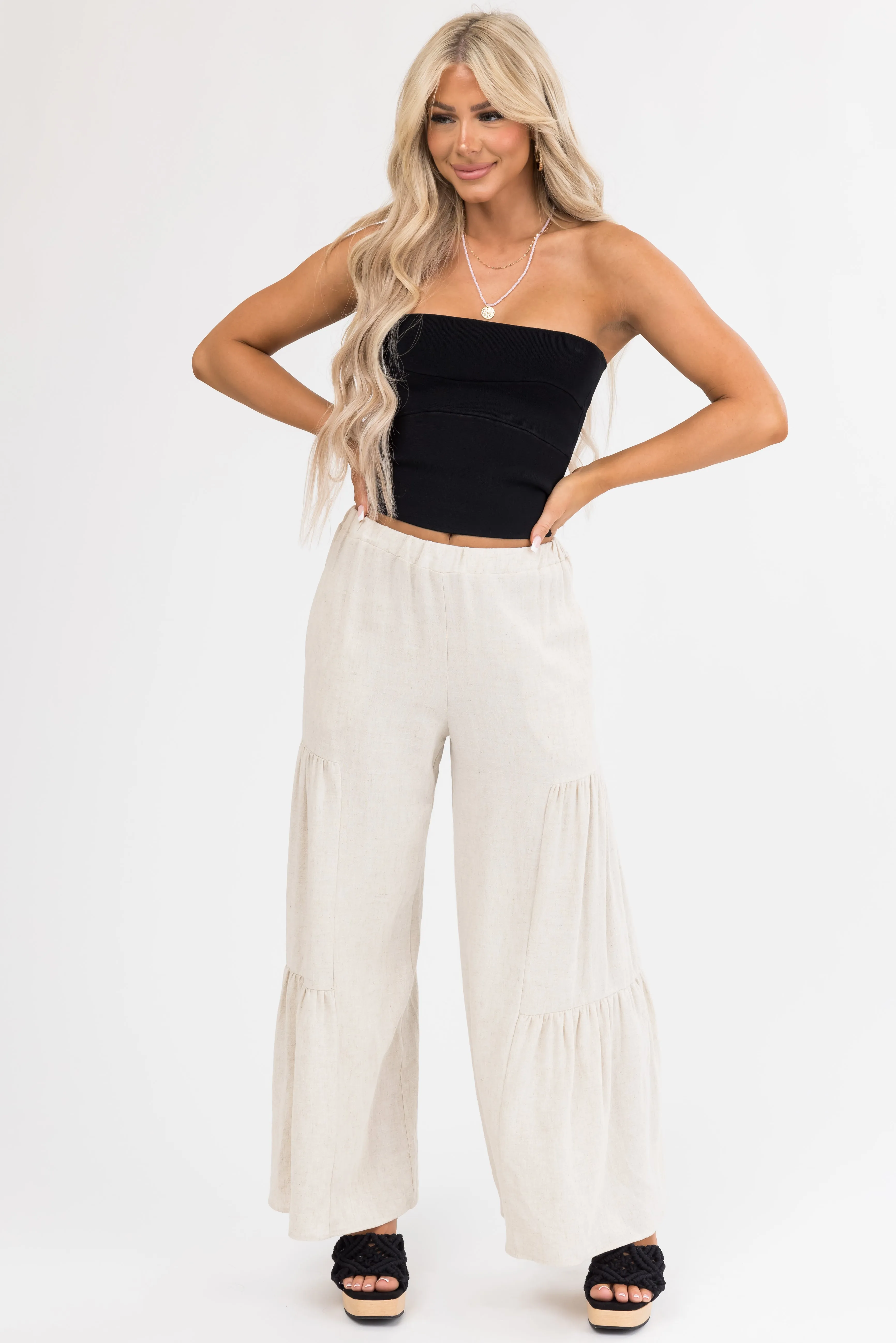 Black Bodycon Strapless Cropped Top sold by Lime Lush product image thumbnail 3