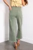 Risen Olive Tummy Control Cropped Wide Jeans sold by Lime Lush