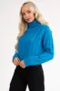 Azure Cropped Ribbed Cable Knit Sweater sold by Lime Lush
