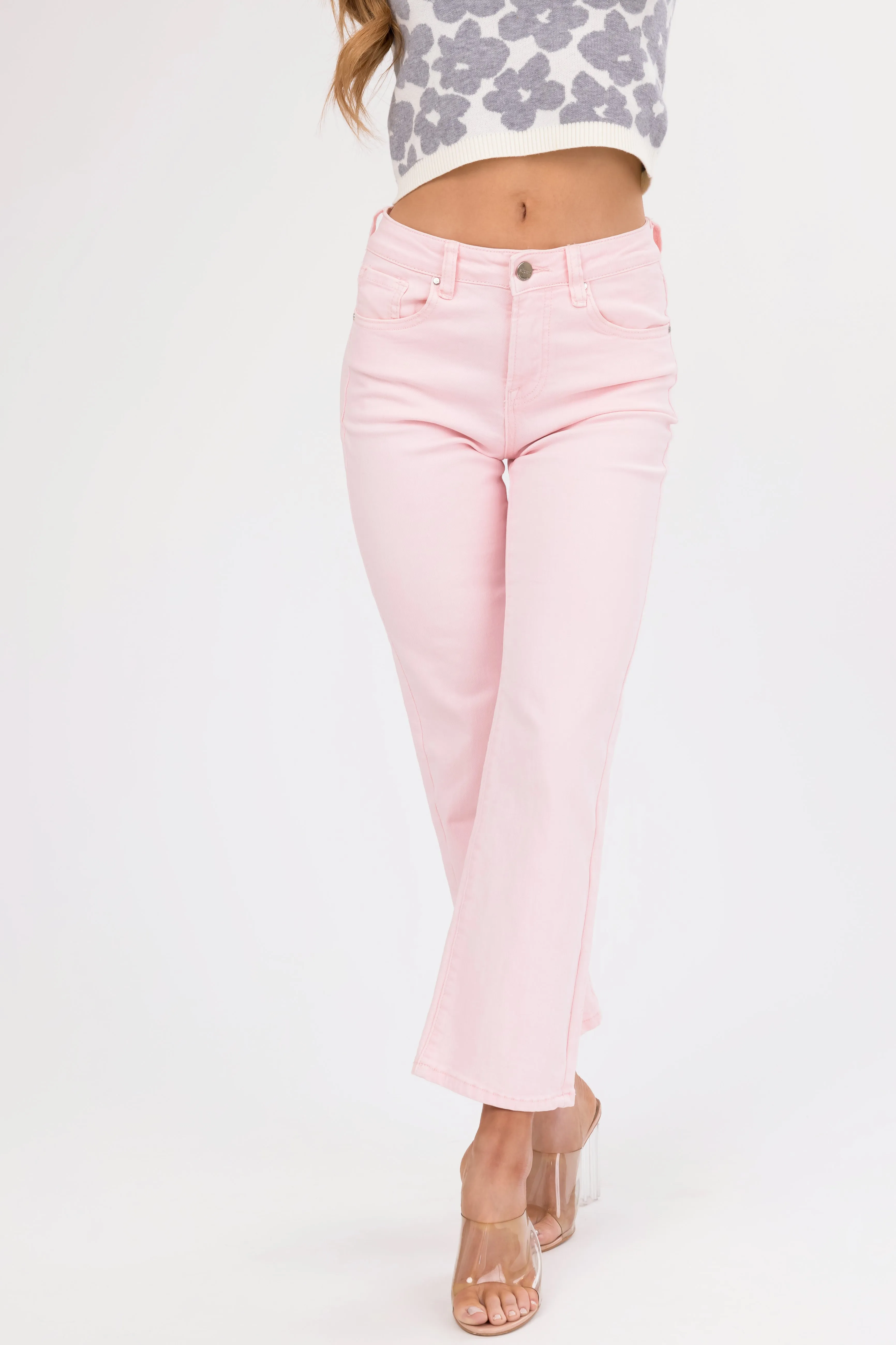 Risen Cherry Blossom Straight Leg Ankle Jeans sold by Lime Lush product image thumbnail 3