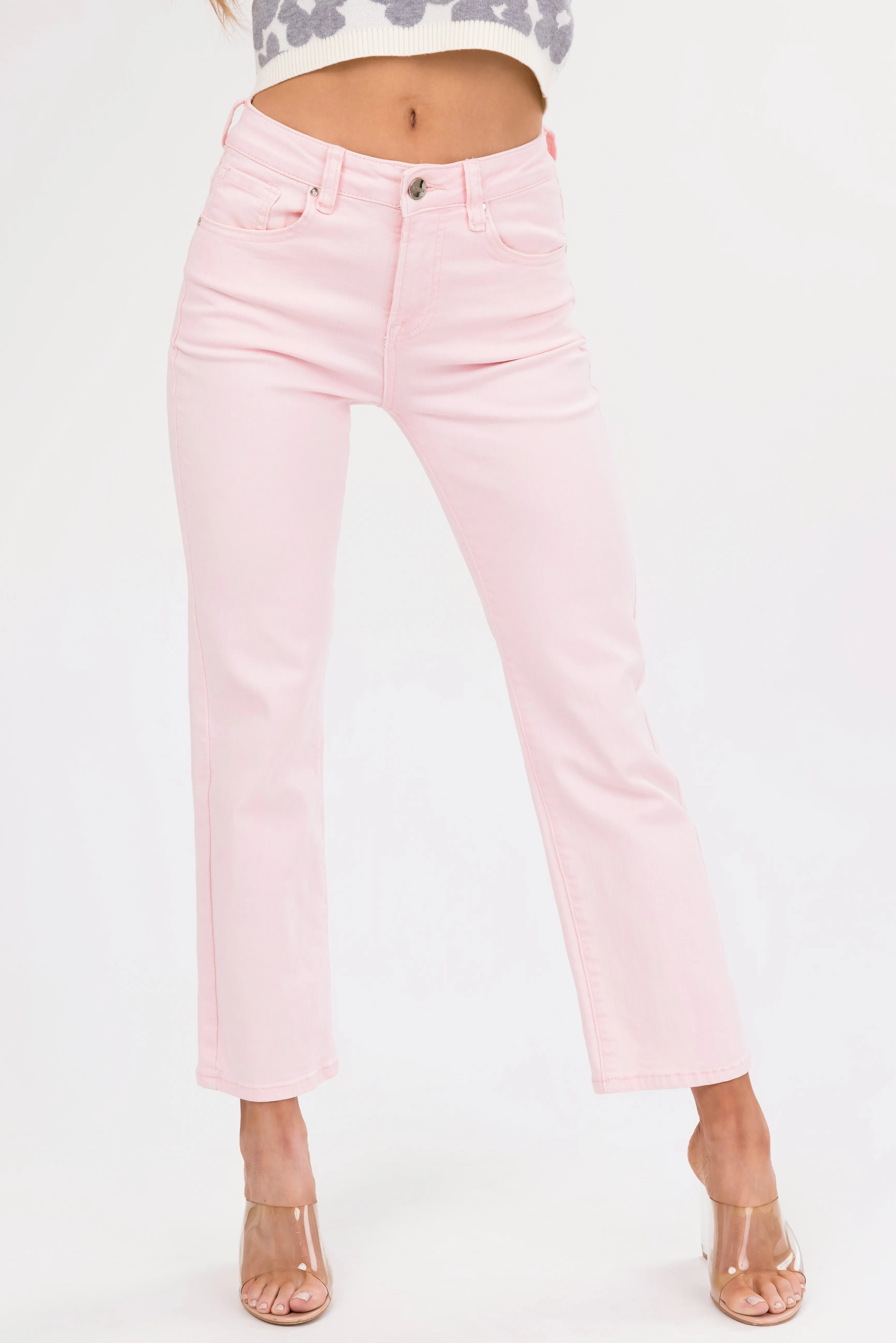 Risen Cherry Blossom Straight Leg Ankle Jeans sold by Lime Lush