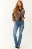 Cocoa Deep V Neck Button Closure Cardigan sold by Lime Lush