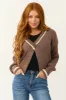 Cocoa Deep V Neck Button Closure Cardigan sold by Lime Lush
