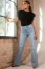 YMI Light Wash High Rise Wide Leg Cargo Jeans sold by Lime Lush