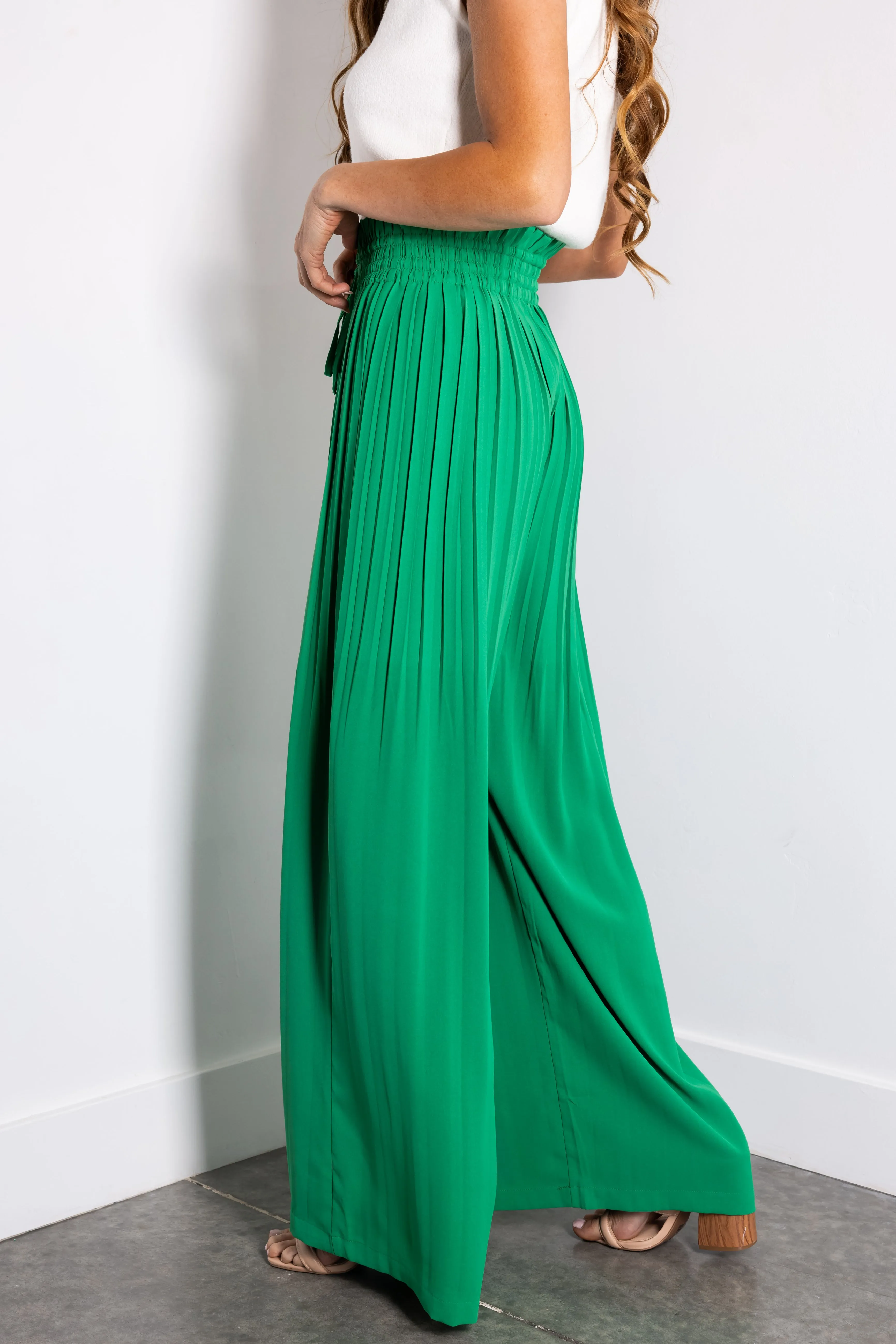 Flying Tomato Jade Pleated Wide Leg Woven Pants sold by Lime Lush product image thumbnail 3