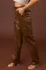 Sepia Faux Leather Cargo Straight Leg Pants sold by Lime Lush