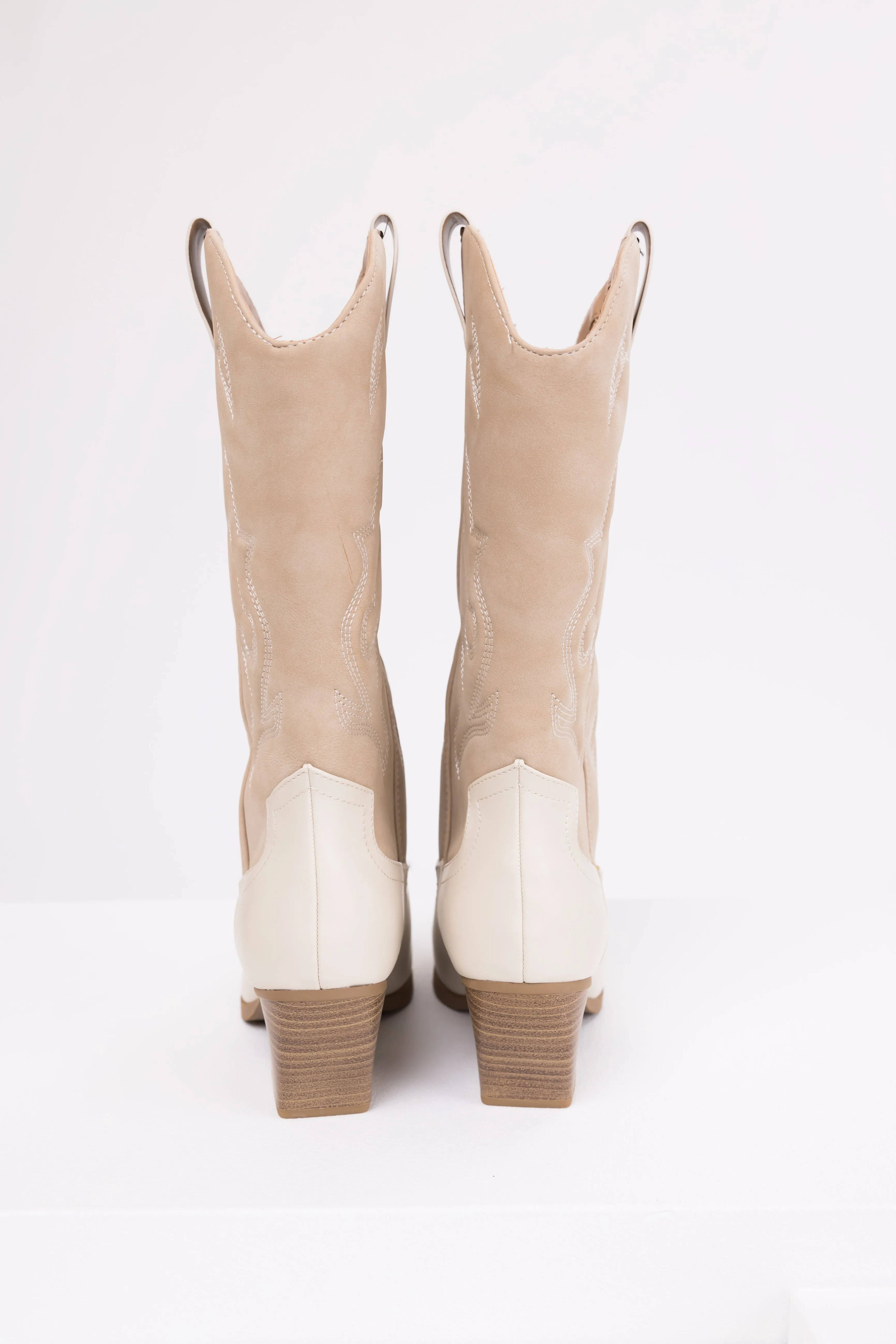 Coconut and Latte Colorblock Western Boots sold by Lime Lush product image thumbnail 4