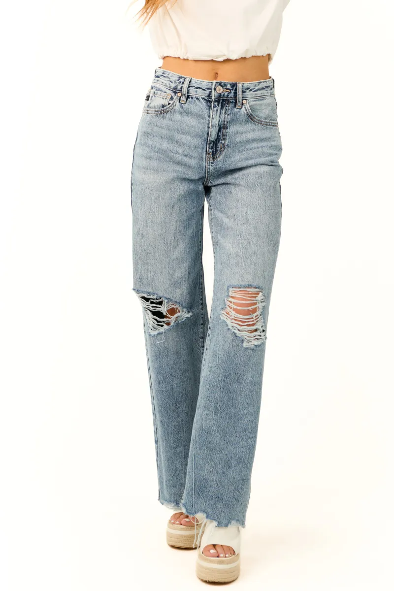 KanCan Medium Wash Ultra High Rise Wide Leg Jeans sold by Lime Lush