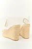 Desert Sand Clear Strap Open Toed Woven Wedges sold by Lime Lush