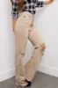 KanCan Beige High Rise Distressed 90's Flare Jeans sold by Lime Lush