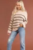Desert Sand and Cocoa Striped Knit Sweater sold by Lime Lush