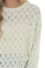 Cream Lightweight Pointelle Oversized Sweater sold by Lime Lush