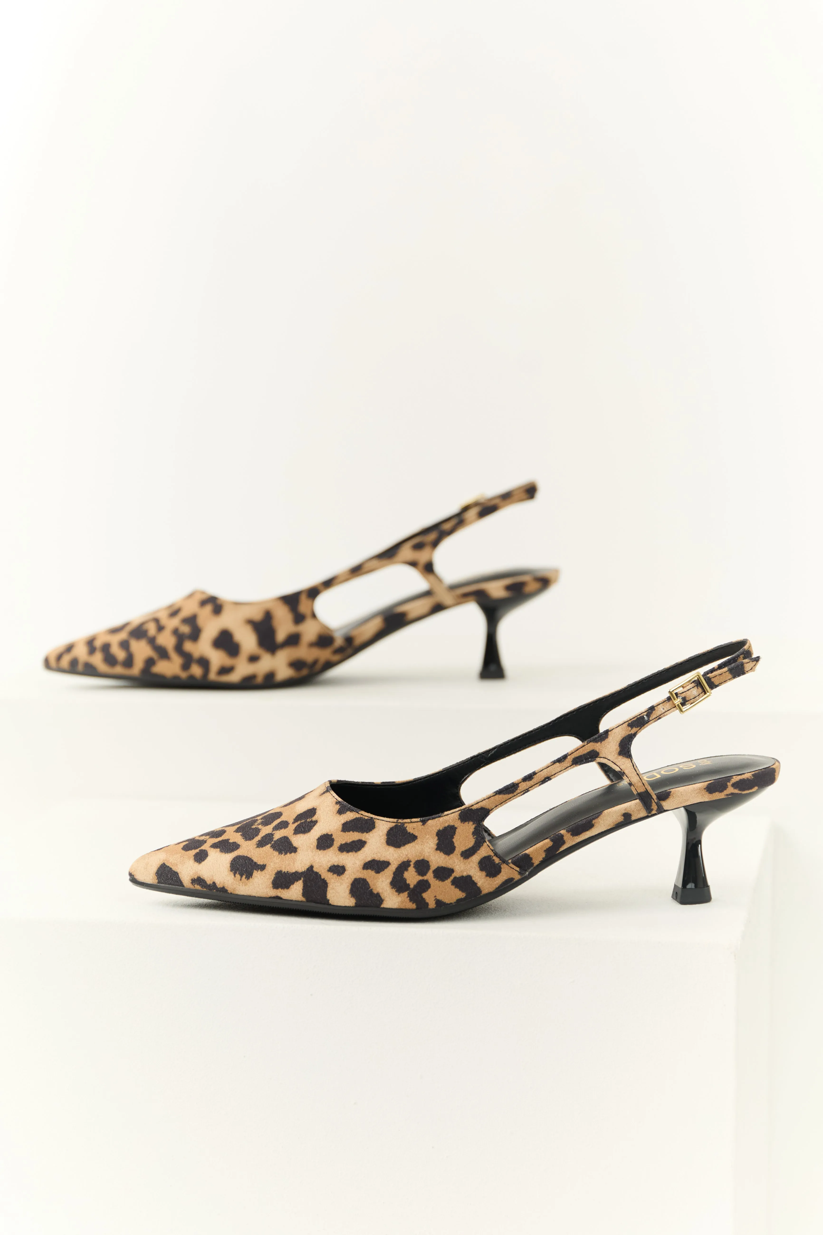 Brown Sugar Leopard Print Slingback Heels sold by Lime Lush product image thumbnail 2