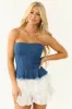Medium Wash Denim Strapless Bustier Top sold by Lime Lush