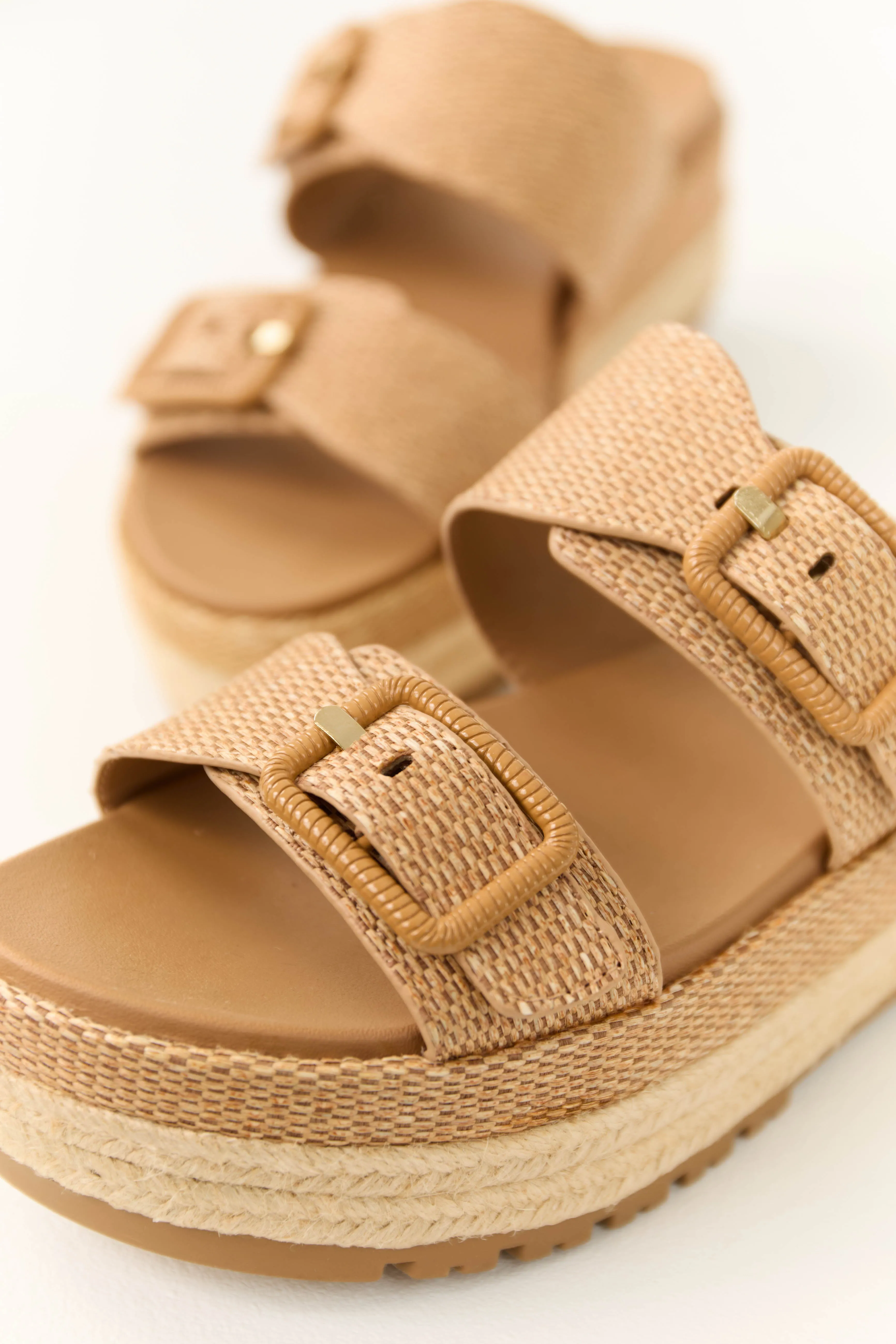 Sepia Woven Espadrille Platform Sandals sold by Lime Lush product image thumbnail 2