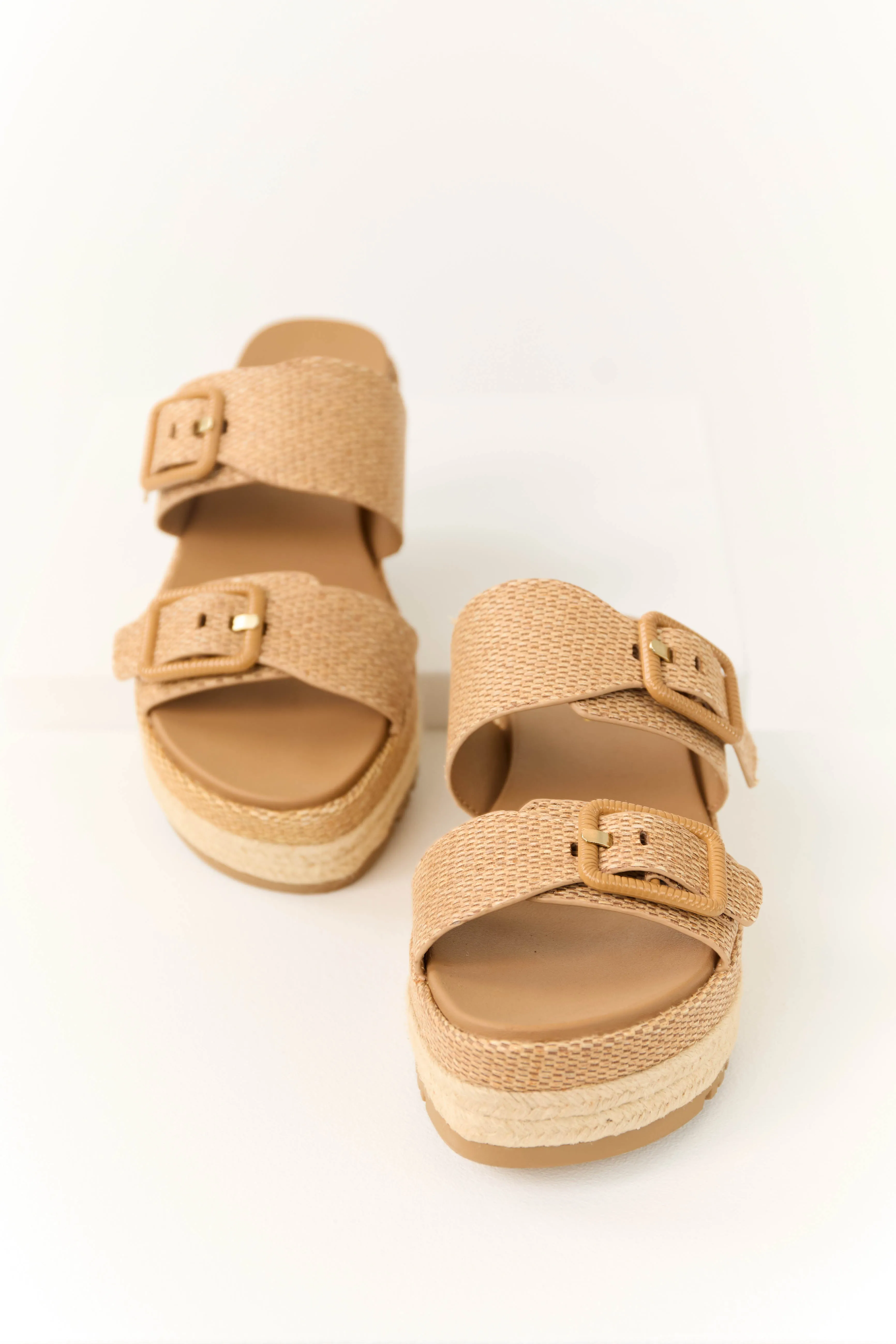 Sepia Woven Espadrille Platform Sandals sold by Lime Lush