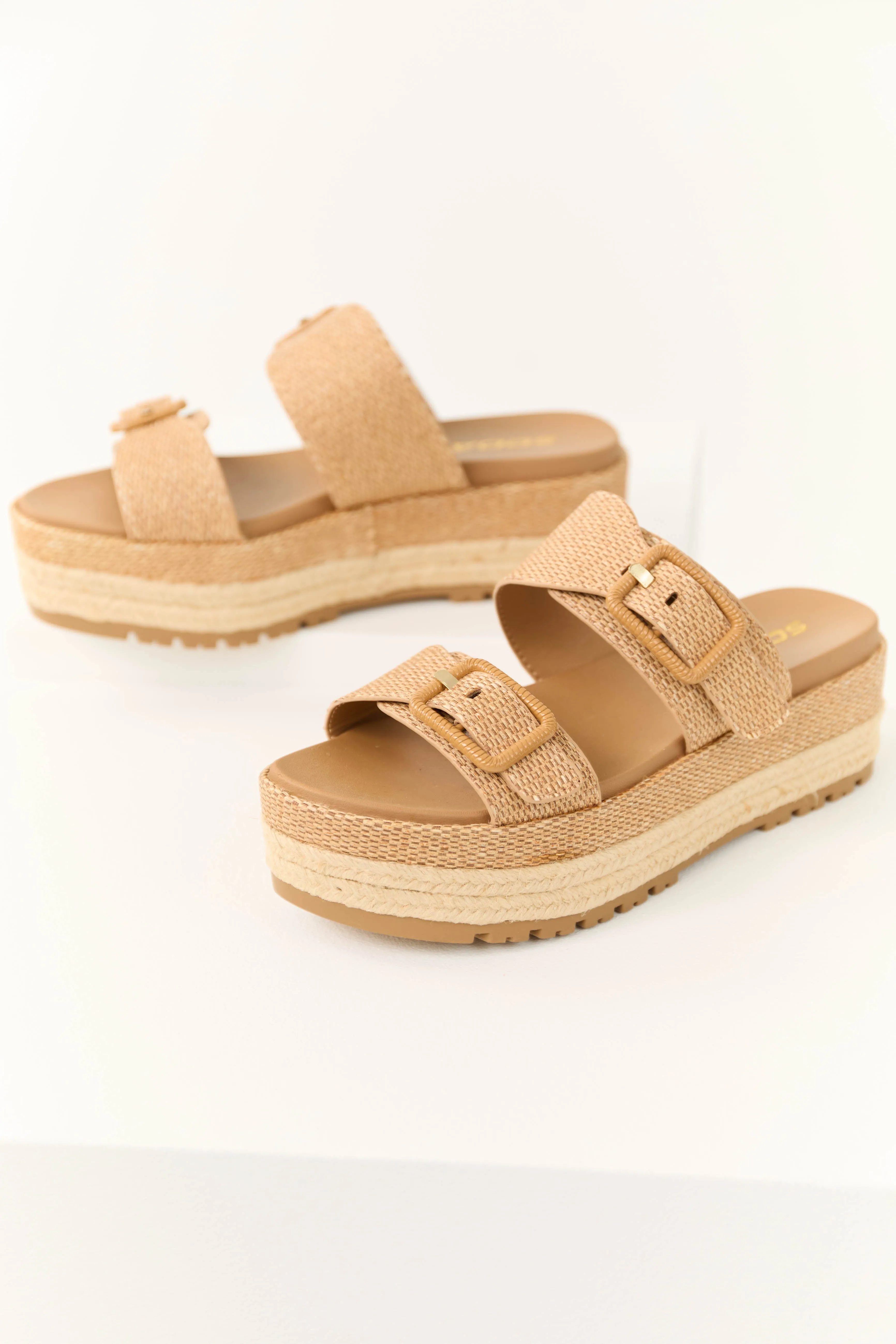 Sepia Woven Espadrille Platform Sandals sold by Lime Lush product image thumbnail 3