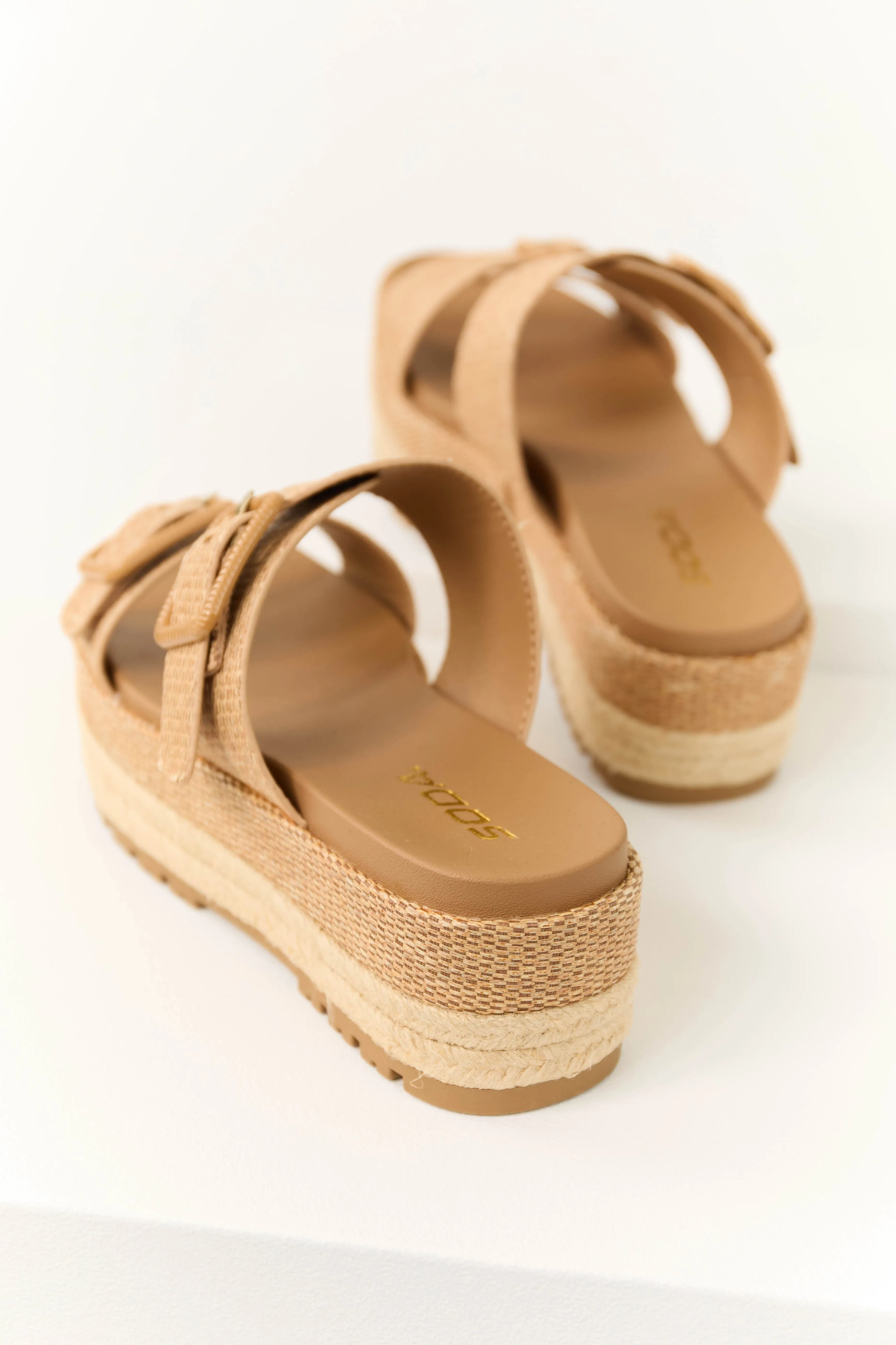 Sepia Woven Espadrille Platform Sandals sold by Lime Lush product image thumbnail 4