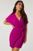 She+Sky Boysenberry Surplice Dolman Sleeve Mini Dress sold by Lime Lush