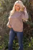 Coffee Two Tone Oversized Cable Knit Sweater sold by Lime Lush