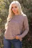 Coffee Two Tone Oversized Cable Knit Sweater sold by Lime Lush