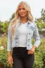 KanCan Light Wash Denim Peplum Jacket sold by Lime Lush
