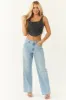Cello Light Wash Rhinestone Wide Leg Jeans sold by Lime Lush