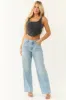 Cello Light Wash Rhinestone Wide Leg Jeans sold by Lime Lush