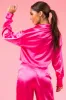 Magenta Rhinestone Detail Long Sleeve Crop Top sold by Lime Lush