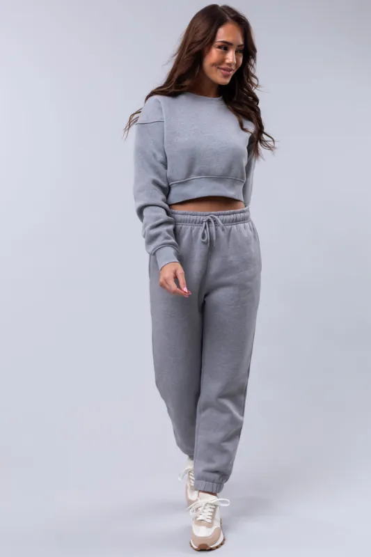 Heather Grey Fleece Drawstring Sweatpants sold by Lime Lush