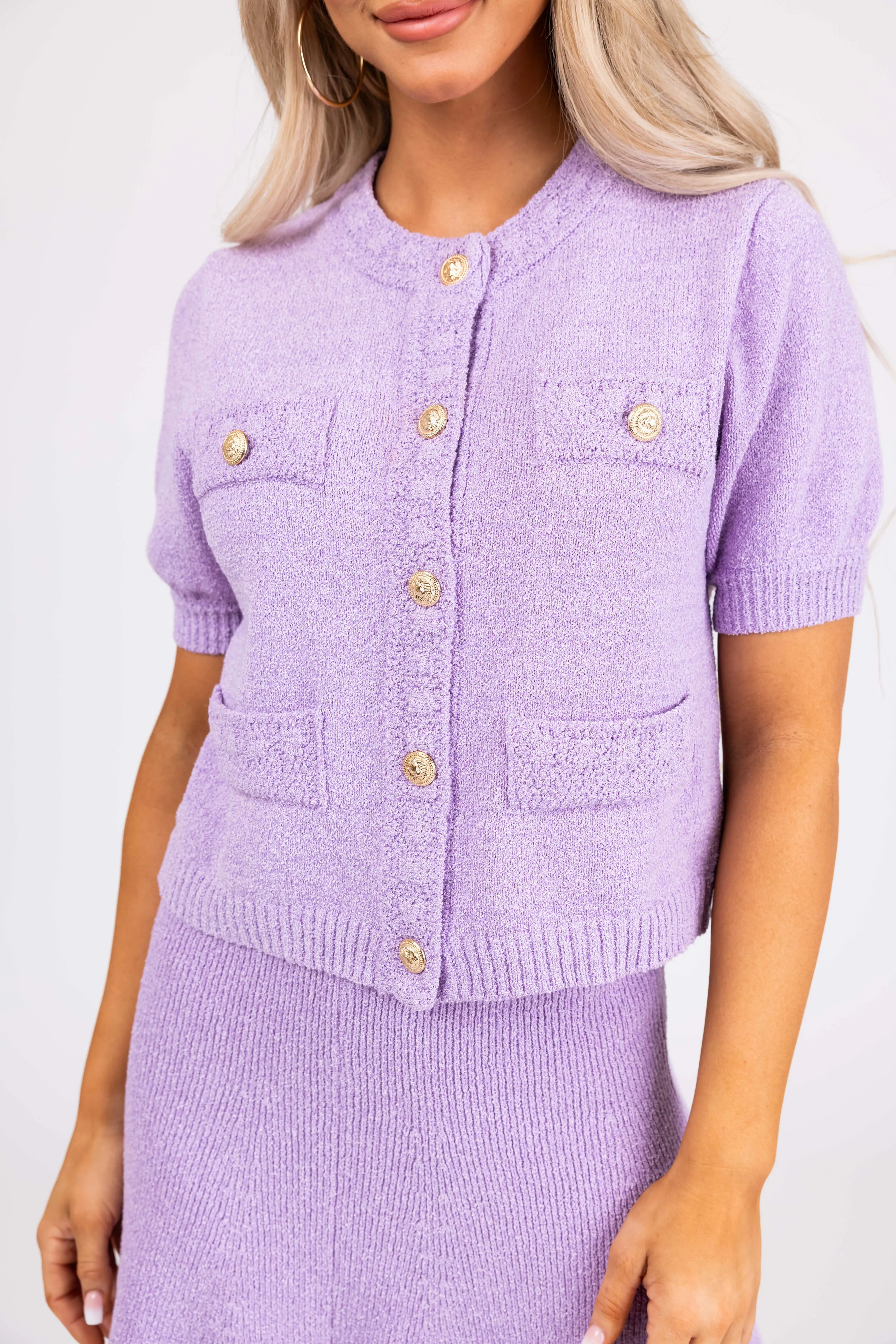 She+Sky Iris Textured Knit Button Down Cardigan sold by Lime Lush product image thumbnail 5