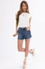 Cream Button Back Cap Sleeve Knit Top sold by Lime Lush