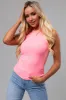 Bright Bubblegum Ribbed Fitted Tank Top sold by Lime Lush