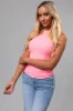 Bright Bubblegum Ribbed Fitted Tank Top sold by Lime Lush