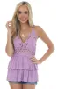 Lilac Drop Waist Lace Embroidered Ruffle Top sold by Lime Lush