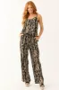 Black Abstract Print V Neck Sleeveless Top sold by Lime Lush