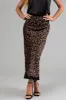 Cocoa Leopard Print Lace Trim Satin Midi Skirt sold by Lime Lush