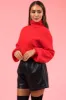 Scarlet Turtleneck Cropped Bubble Sleeve Sweater sold by Lime Lush