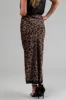 Cocoa Leopard Print Lace Trim Satin Midi Skirt sold by Lime Lush
