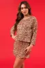 Rose Gold Sequined 3/4 Sleeve Plain Back Top sold by Lime Lush