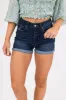 Judy Blue Dark Wash Denim Tummy Control Shorts sold by Lime Lush
