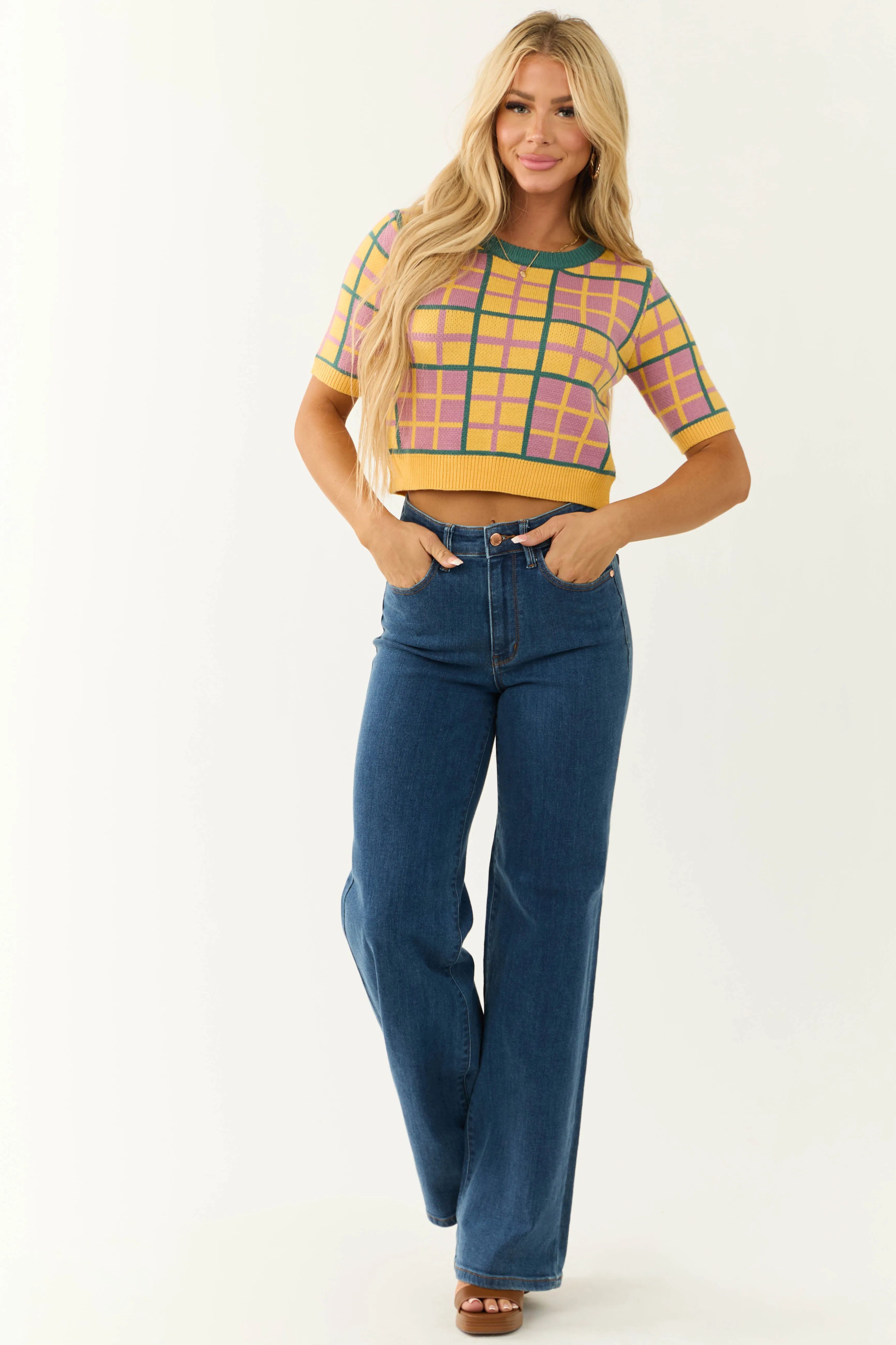 Judy Blue Dark Wash Vintage Wide Leg Jeans sold by Lime Lush product image thumbnail 2