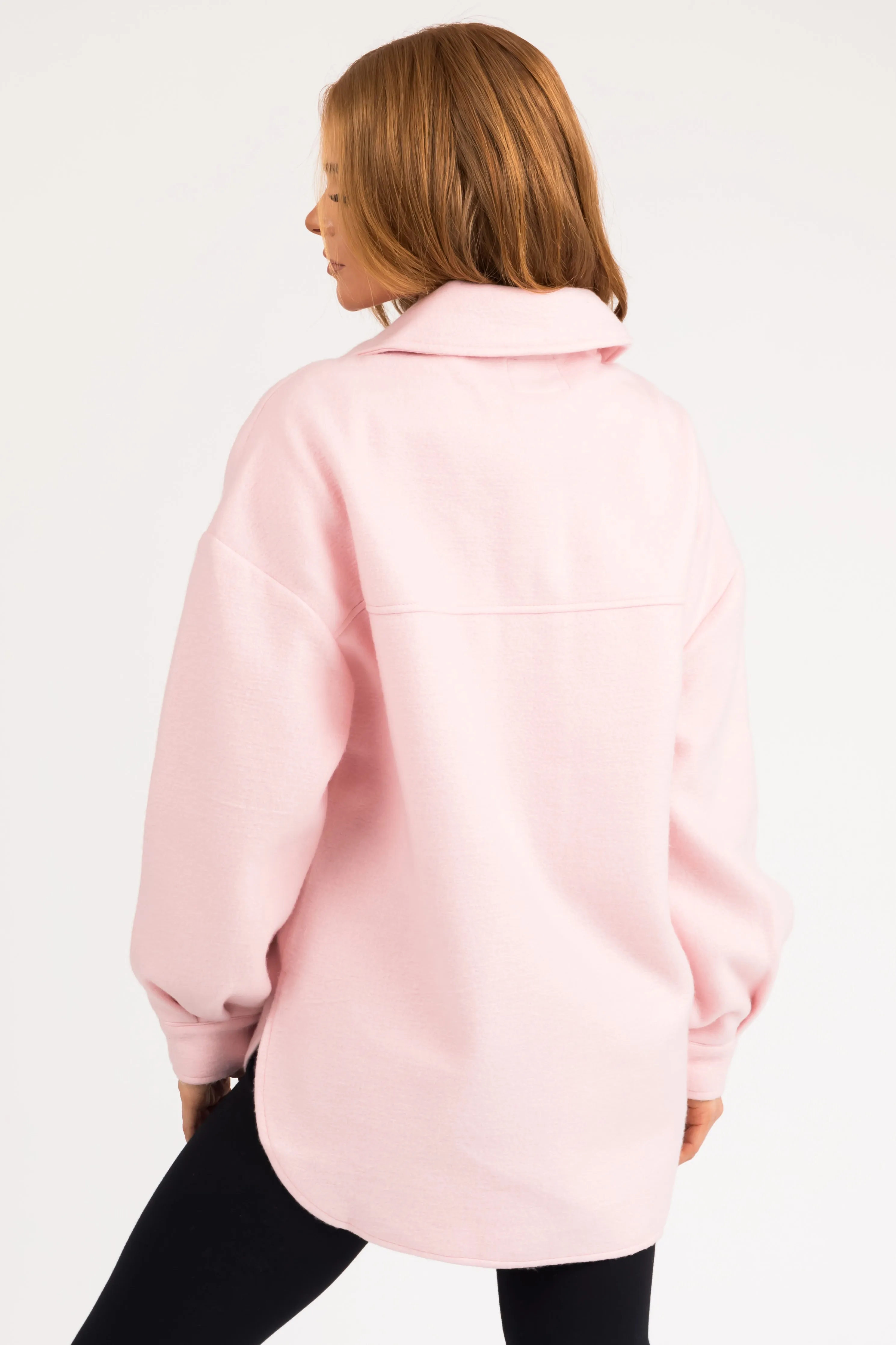 Blush Button Down Shacket with Chest Pockets sold by Lime Lush product image thumbnail 5