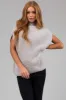 Heather Grey Mock Neck Stretchy Knit Sweater Vest sold by Lime Lush