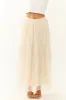Cream Tulle Plisse Maxi Skirt sold by Lime Lush