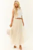 Cream Tulle Plisse Maxi Skirt sold by Lime Lush