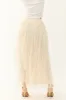 Cream Tulle Plisse Maxi Skirt sold by Lime Lush