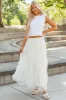 Cream Tulle Plisse Maxi Skirt sold by Lime Lush